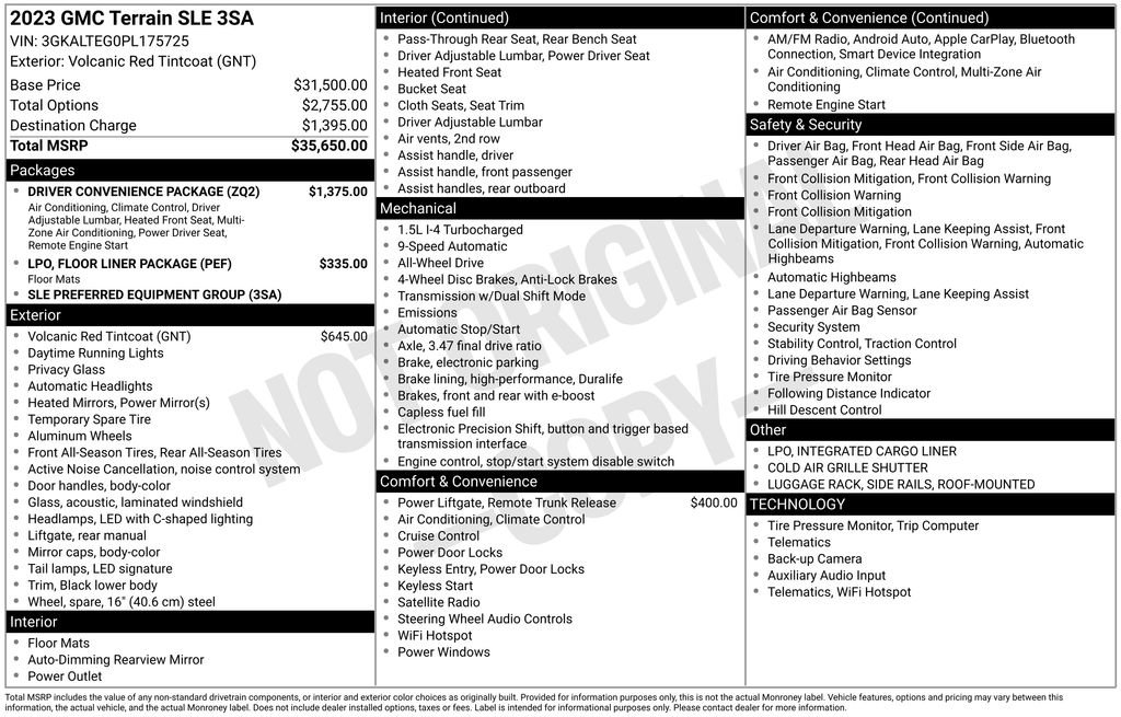 Certified 2023 GMC Terrain SLE w/ Driver Convenience Package AWD/4WD image 33