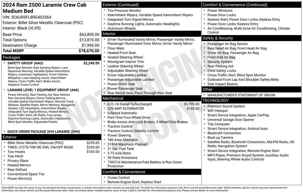 Used 2024 RAM 2500 Laramie w/ Safety Group AWD/4WD image 5