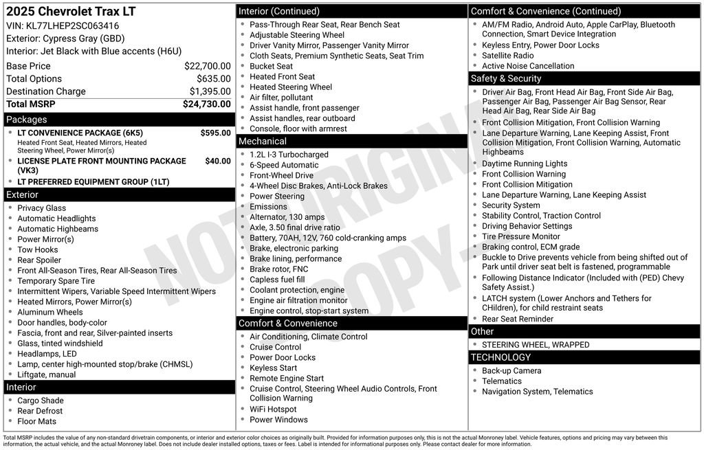 Used 2025 Chevrolet Trax LT w/ LT Convenience Package FWD image 3