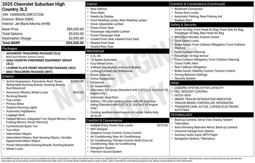 Used 2025 Chevrolet Suburban High Country AWD/4WD image 45