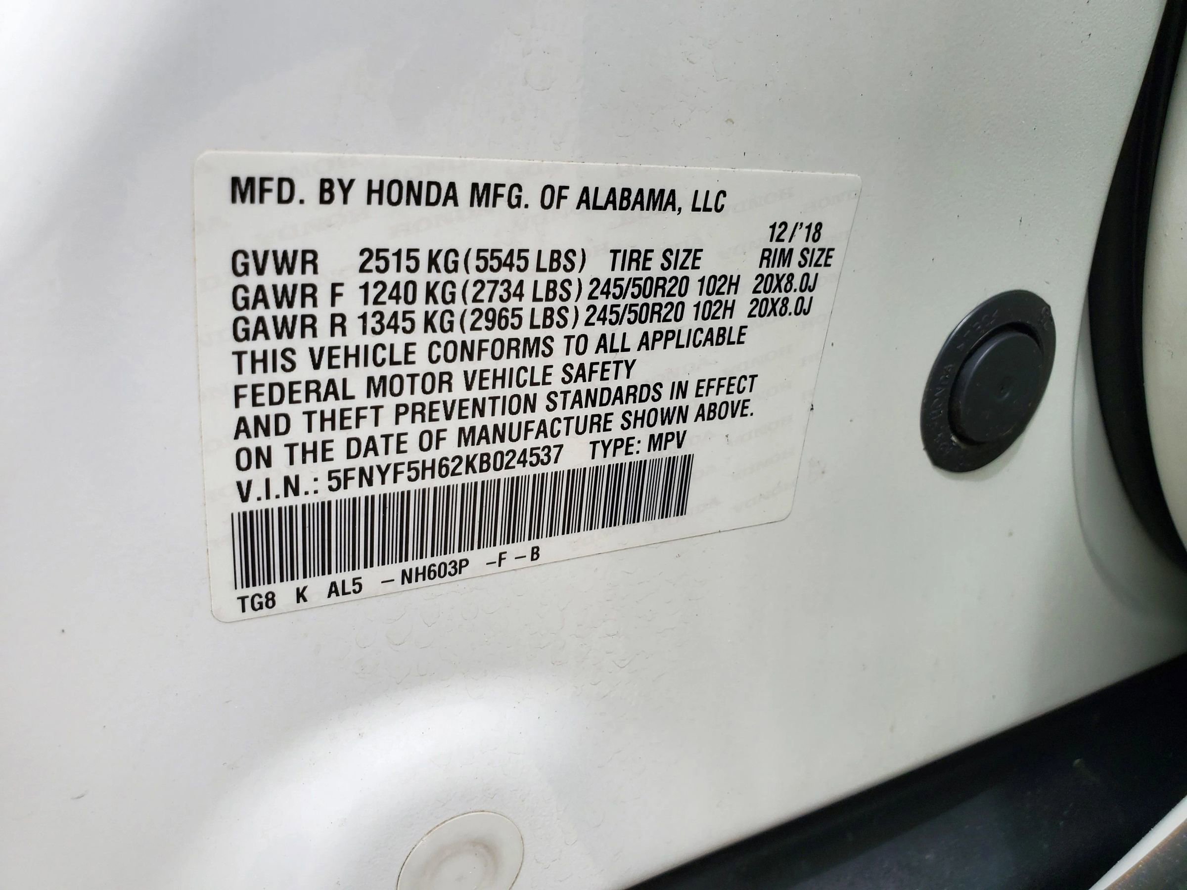 Used 2019 Honda Pilot Touring image 71