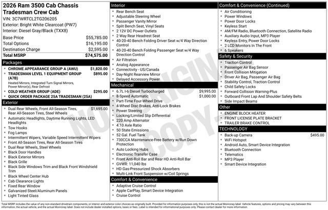 New 2026 RAM 3500 Tradesman w/ Chrome Appearance Group A AWD/4WD image 9