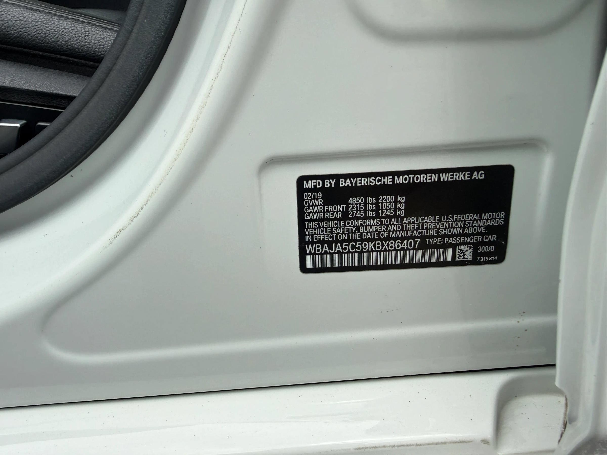Used 2019 BMW 530i w/ Convenience Package RWD image 49