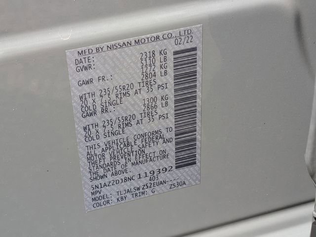 Used 2022 Nissan Murano Platinum w/ Cargo Package FWD image 29