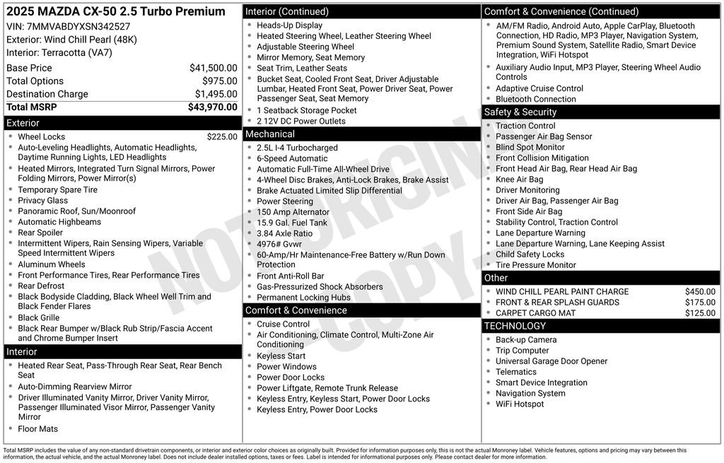 Certified 2025 MAZDA CX-50 AWD 2.5 Turbo w/ Premium Pkg image 10