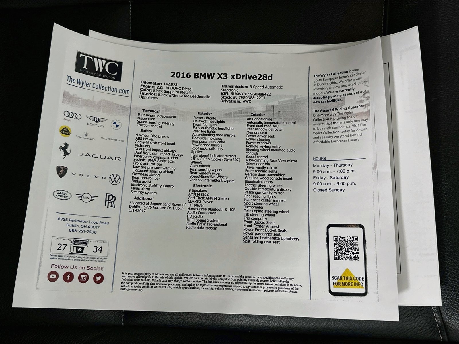 Used 2016 BMW X3 xDrive28d AWD/4WD image 46
