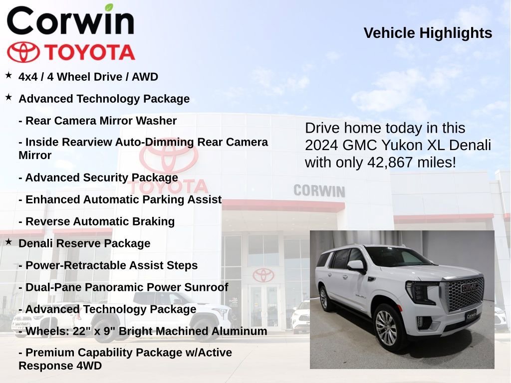 Used 2024 GMC Yukon XL Denali w/ Denali Reserve Package AWD/4WD image 6