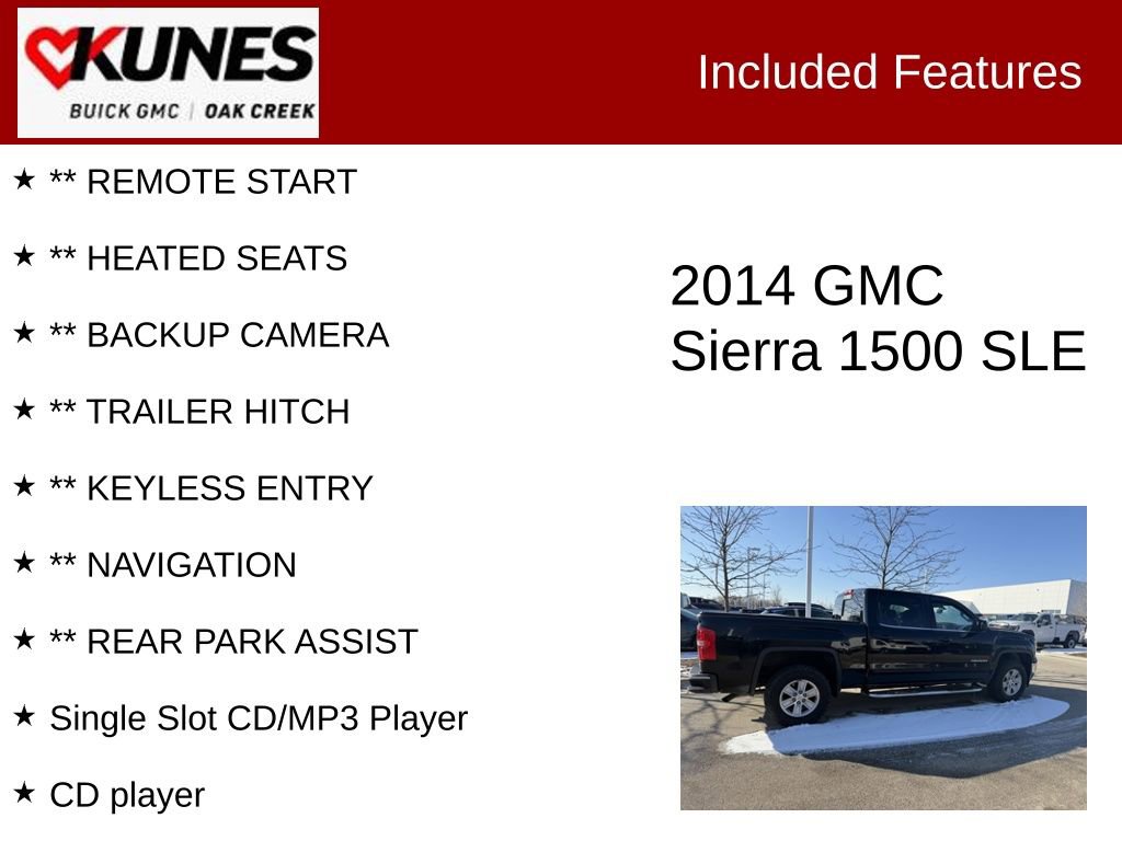 Used 2014 GMC Sierra 1500 SLE w/ SLE Value Package image 2