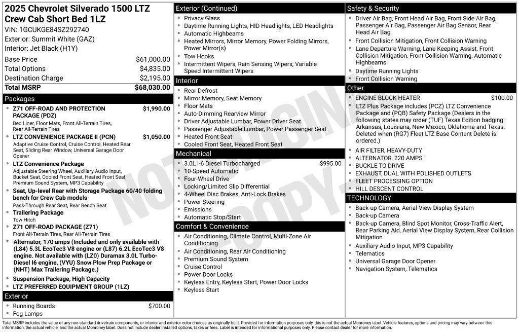 Used 2025 Chevrolet Silverado 1500 LTZ AWD/4WD image 2