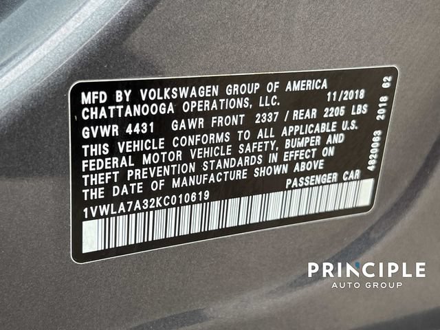 Used 2019 Volkswagen Passat 2.0T Wolfsburg w/ Wheels & Sunroof Package FWD image 35