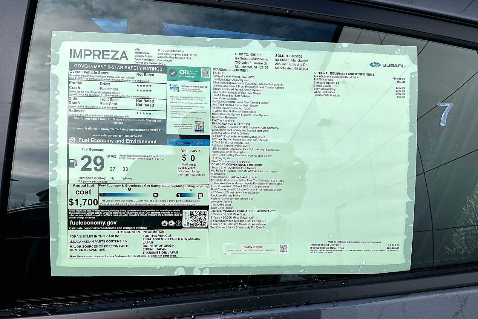 New 2026 Subaru Impreza 2.0i Sport image 19