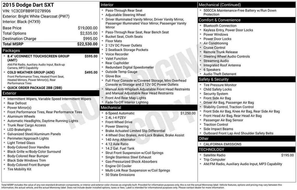 Used 2015 Dodge Dart SXT FWD image 3