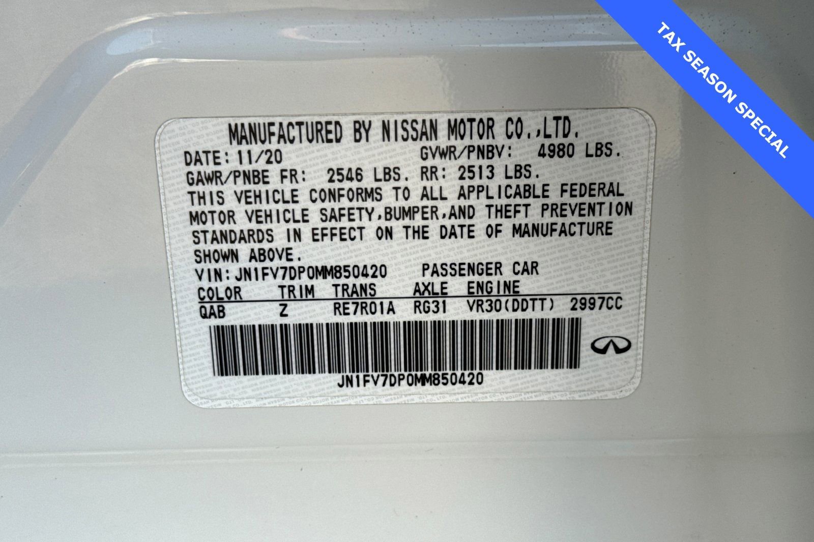 Used 2021 INFINITI Q50 Red Sport 400 w/ Cargo Package image 28