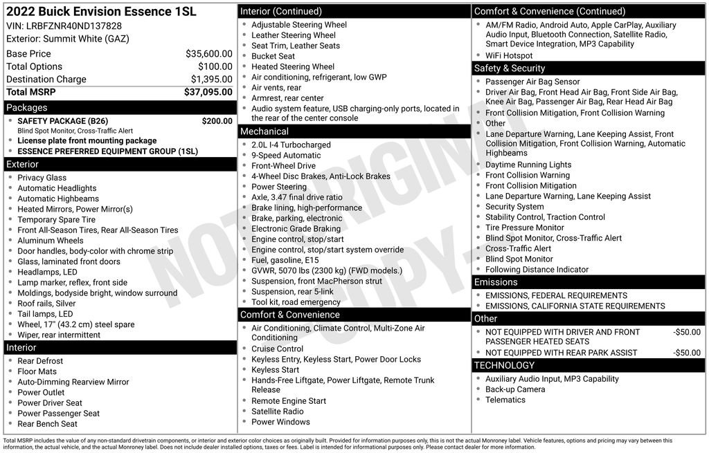 Used 2022 Buick Envision Essence w/ Safety Package image 5