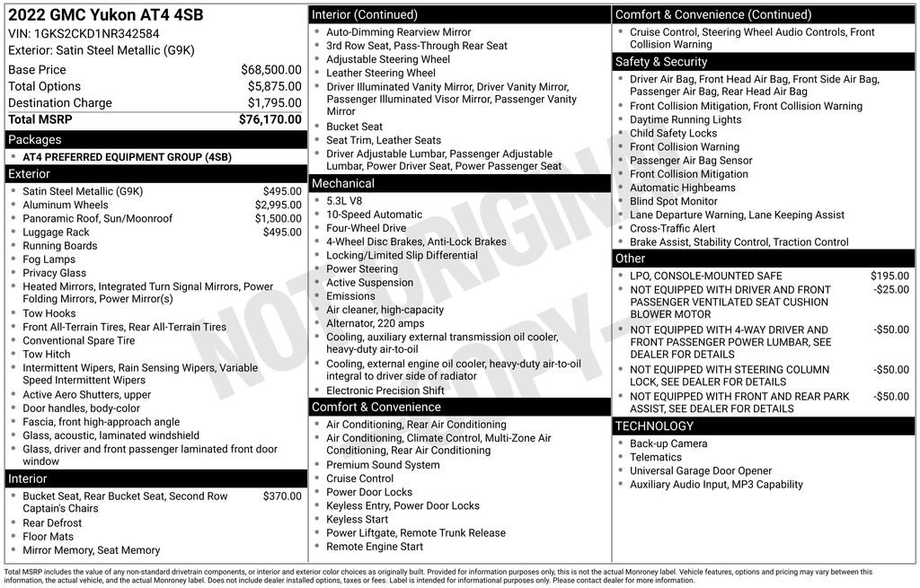 Used 2022 GMC Yukon AT4 AWD/4WD image 4