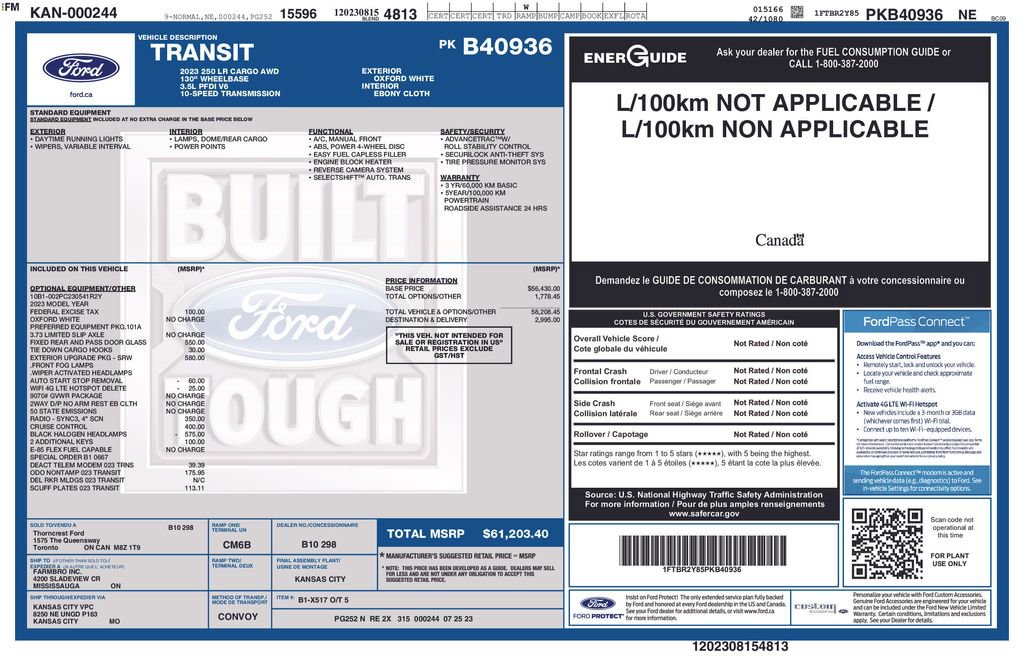 Used 2023 Ford Transit 250 Low Roof AWD w/ Exterior Upgrade Package image 3