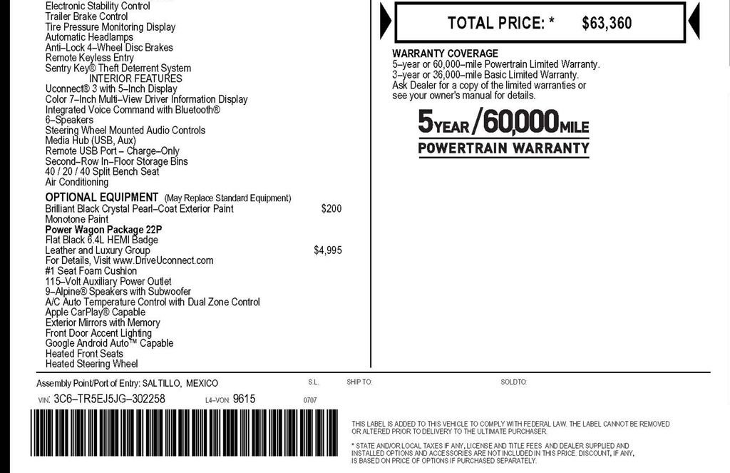 Used 2018 RAM 2500 Power Wagon w/ Leather & Luxury Group AWD/4WD image 4