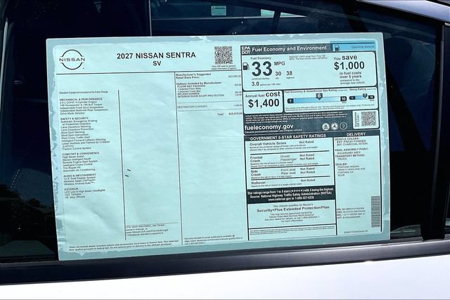 New 2027 Nissan Sentra SV w/ Floor Mat Package FWD image 12