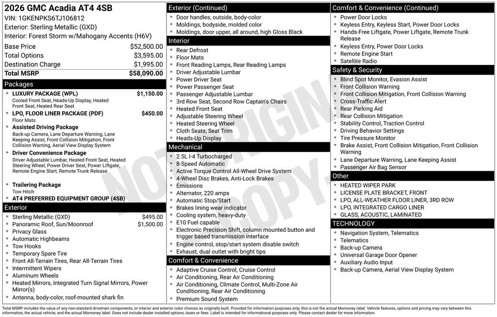 Used 2026 GMC Acadia AT4 w/ Luxury Package AWD/4WD image 43