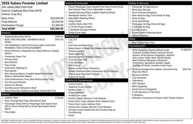 Used 2026 Subaru Forester Limited AWD/4WD image 18