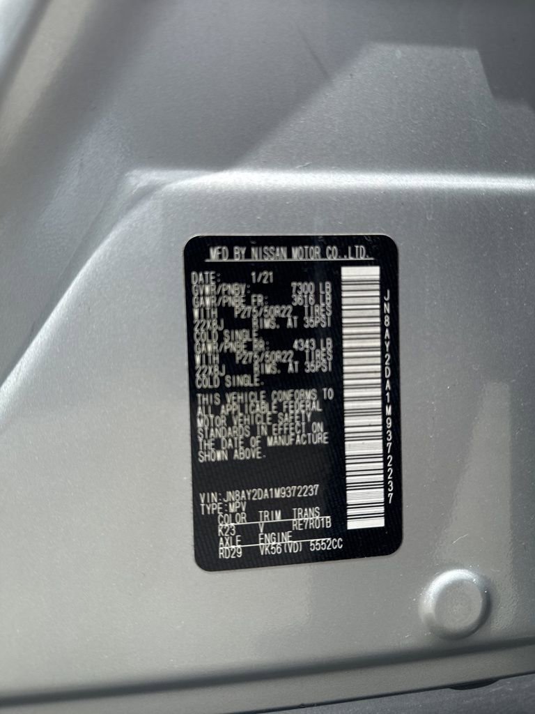 Used 2021 Nissan Armada Platinum w/ Captain's Chairs Package image 4