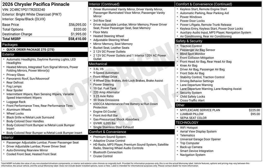New 2026 Chrysler Pacifica Pinnacle image 7