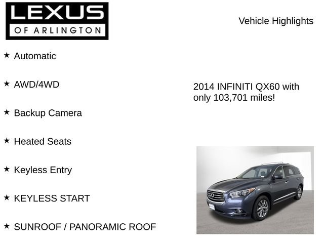 Used 2014 INFINITI QX60 Luxe w/ Premium Plus Package AWD/4WD image 8