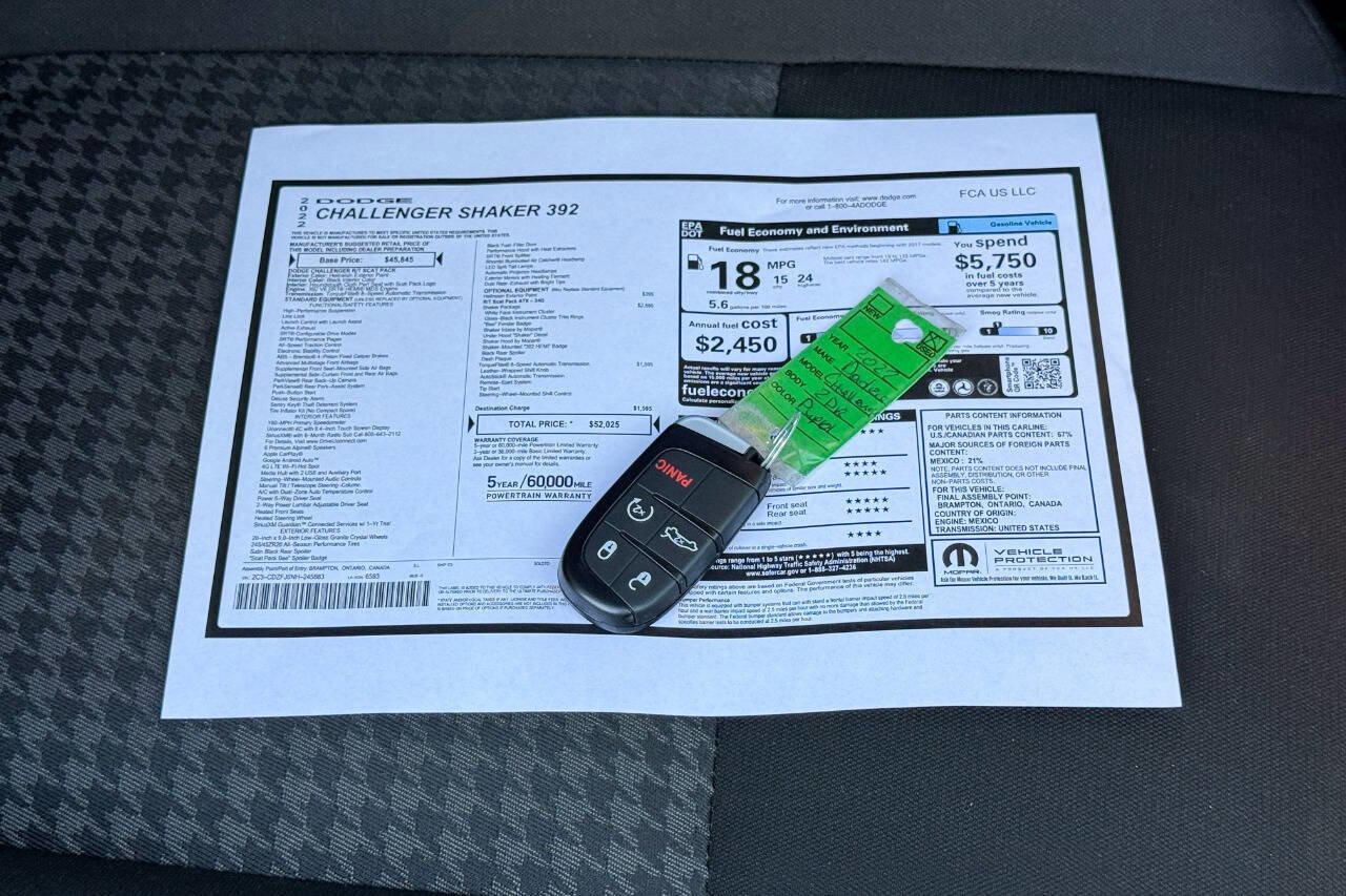 Used 2022 Dodge Challenger R/T Scat Pack w/ Shaker Package image 29