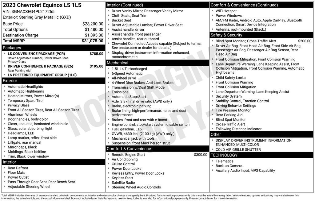 Used 2023 Chevrolet Equinox LS w/ LS Convenience Package AWD/4WD image 10