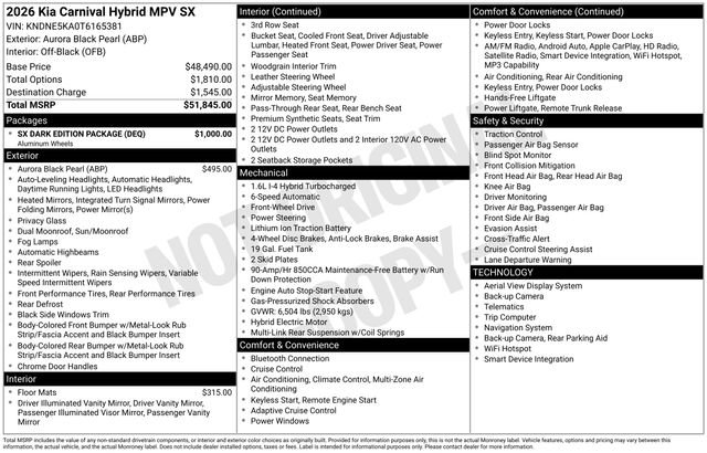 New 2026 Kia Carnival SX w/ SX Dark Edition Package FWD image 4