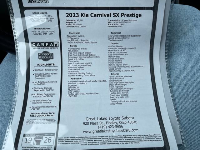 Used 2023 Kia Carnival SX Prestige FWD image 27