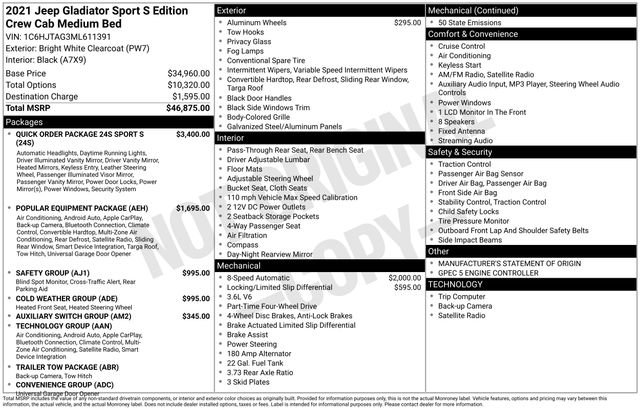 Used 2021 Jeep Gladiator Sport image 44