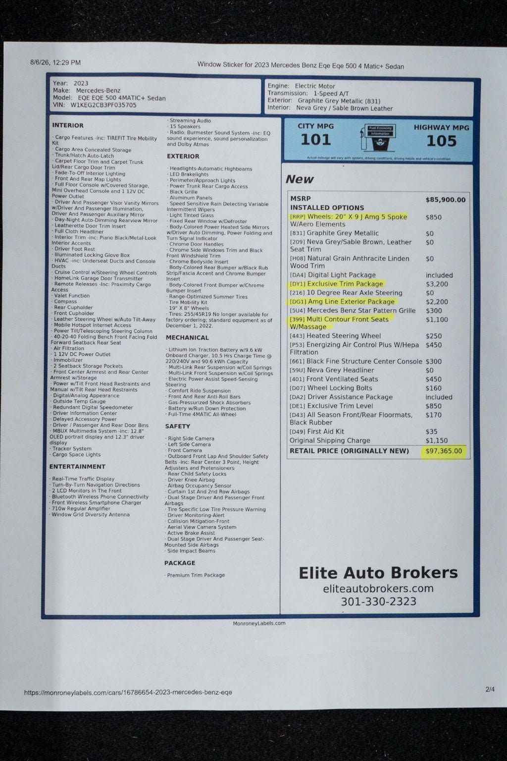 Used 2023 Mercedes-Benz EQE 500 4MATIC Sedan image 55