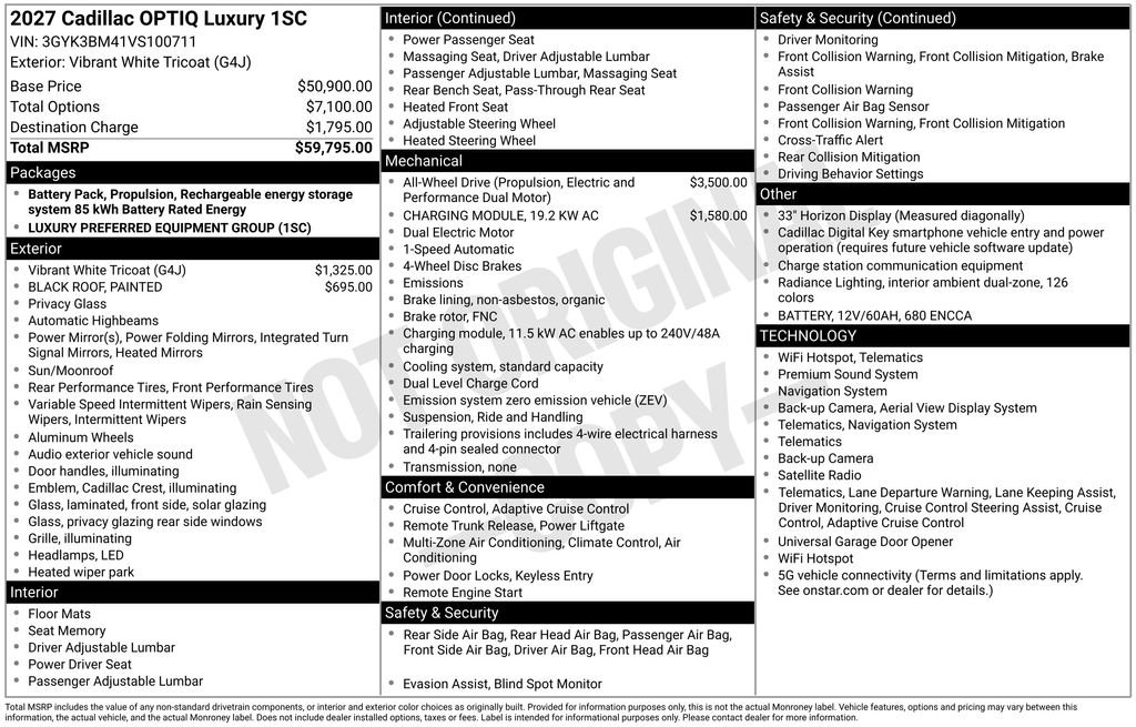 New 2027 Cadillac Optiq Luxury AWD/4WD image 27