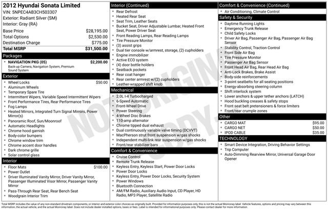 Used 2012 Hyundai Sonata Limited w/ Navigation Pkg image 27