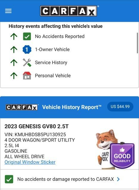 Used 2023 Genesis GV80 2.5T w/ Prestige 20" Package image 5