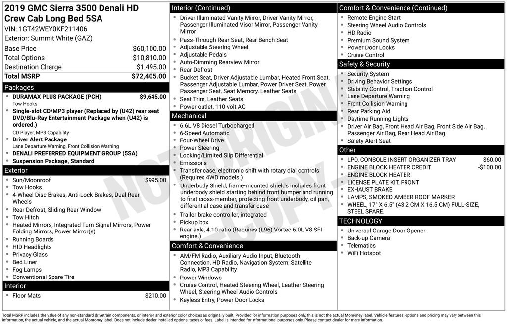 Used 2019 GMC Sierra 3500 Denali w/ Duramax Plus Package image 13