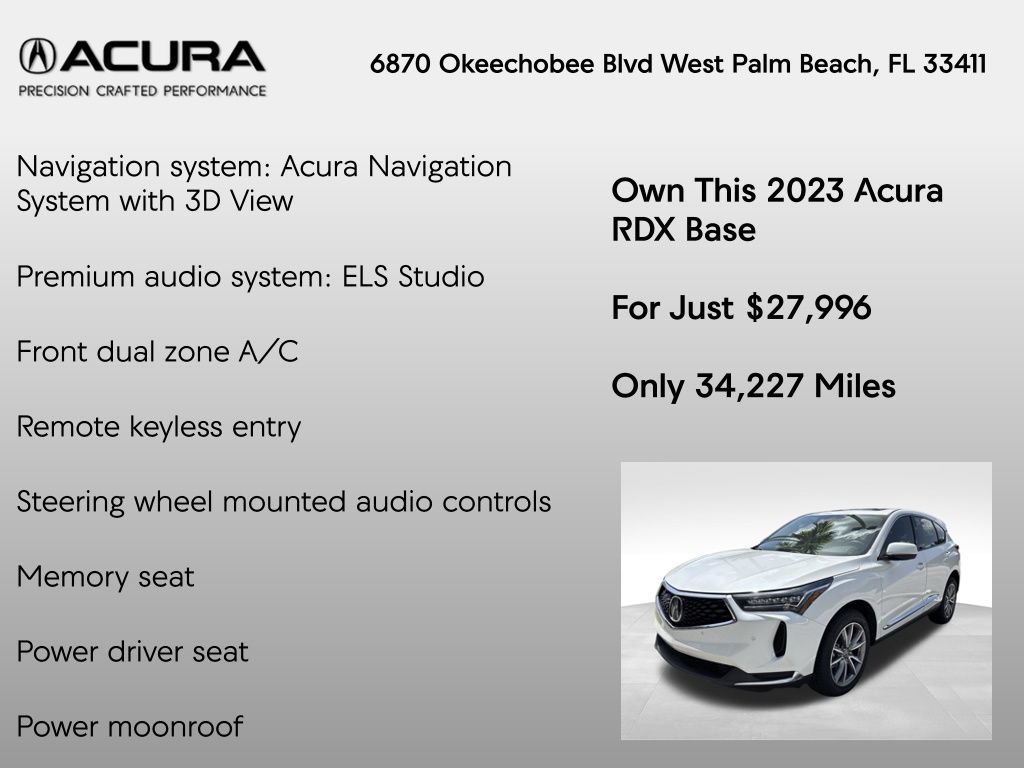 Certified 2023 Acura RDX w/ Technology Package FWD image 7
