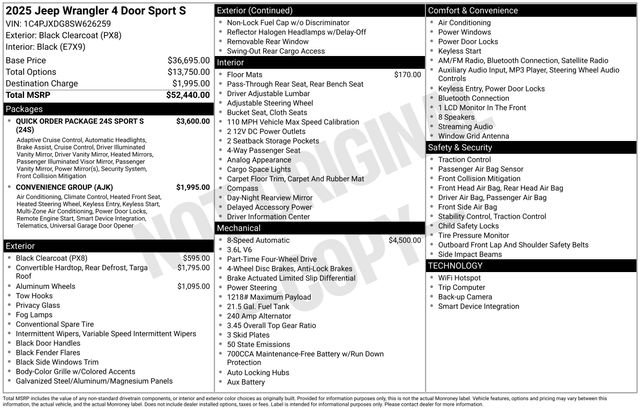 New 2025 Jeep Wrangler Unlimited Sport AWD/4WD image 32