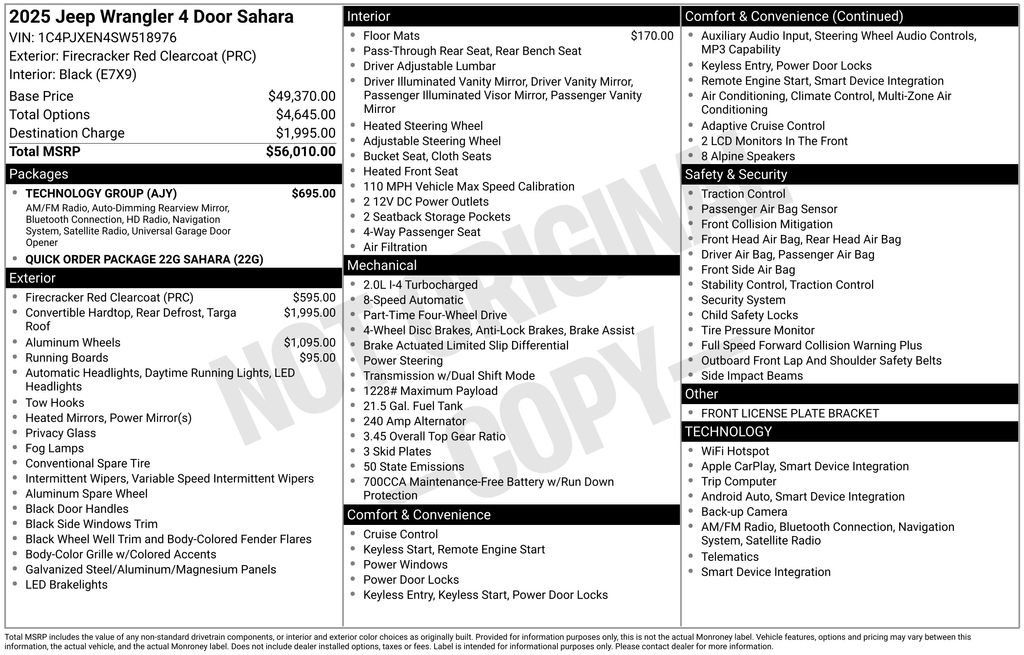 New 2025 Jeep Wrangler Sahara w/ Technology Group image 37