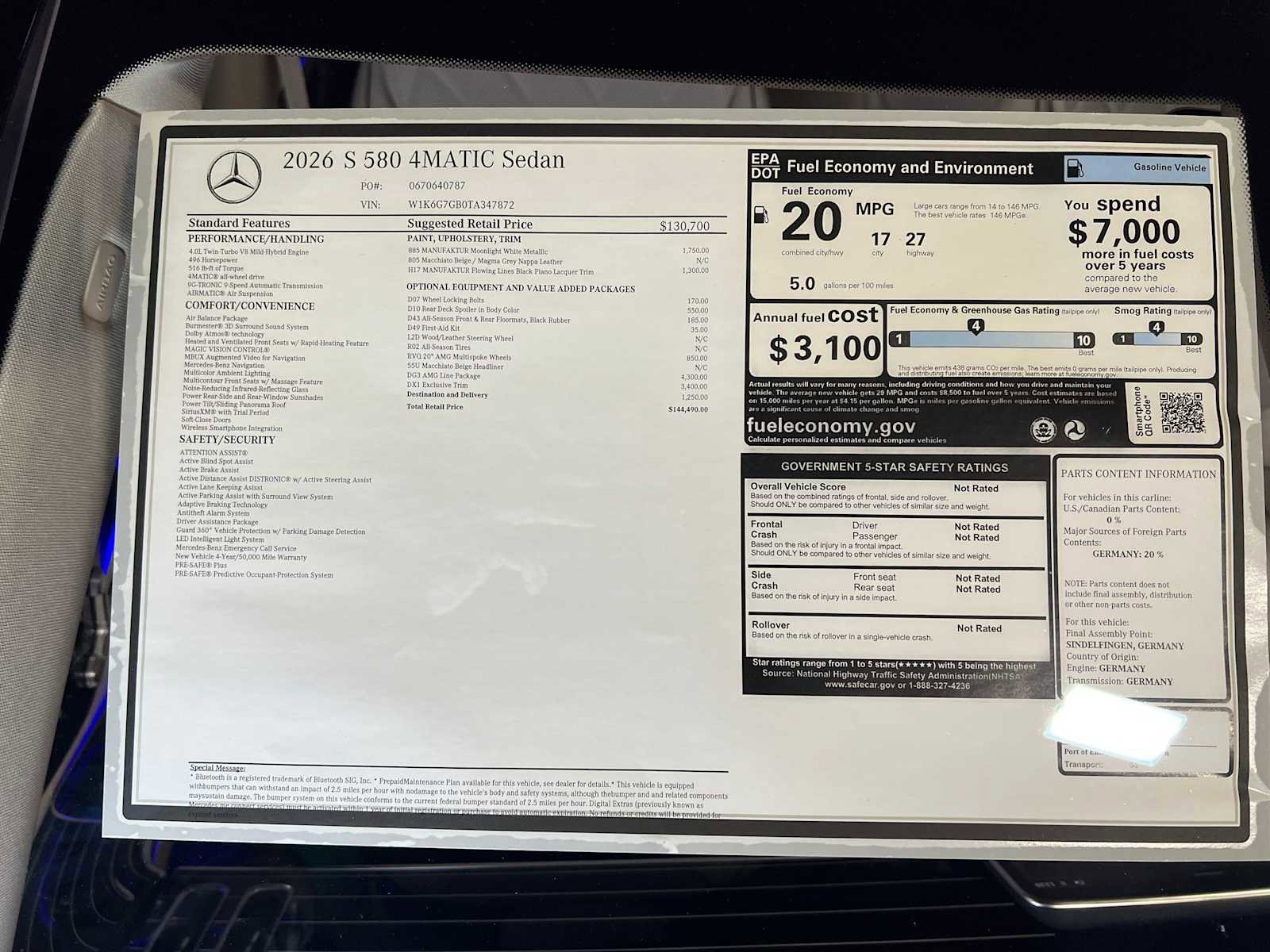 New 2026 Mercedes-Benz S 580 4MATIC Sedan image 36