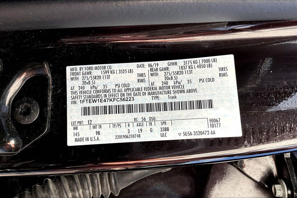 Used 2019 Ford F150 Platinum w/ Equipment Group 701A Luxury image 36