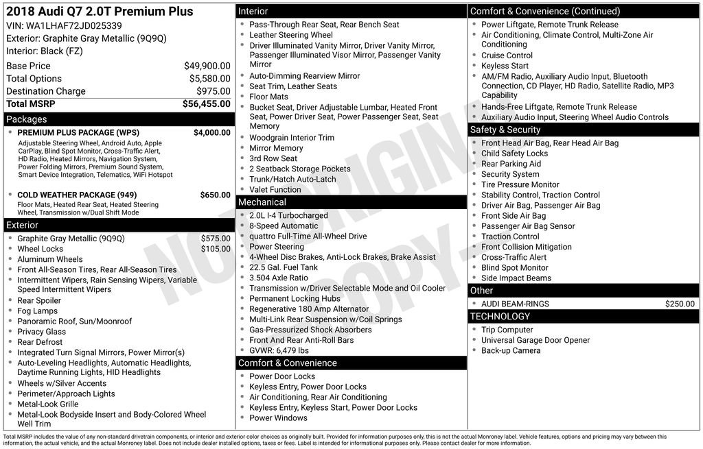 Used 2018 Audi Q7 2.0T Premium Plus w/ Premium Plus Package image 6