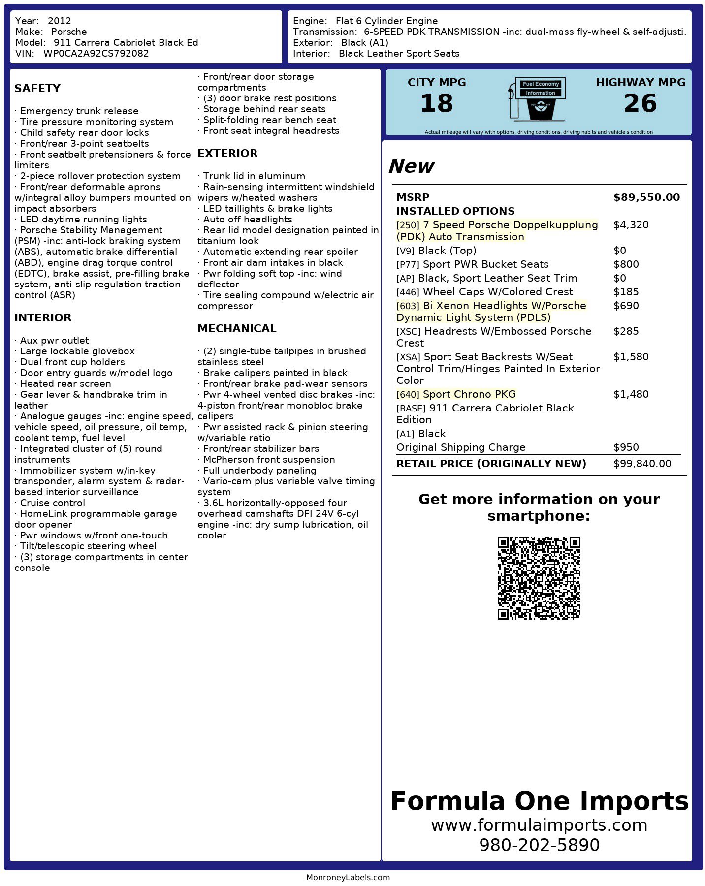 Used 2012 Porsche 911 Carrera Black Edition image 70