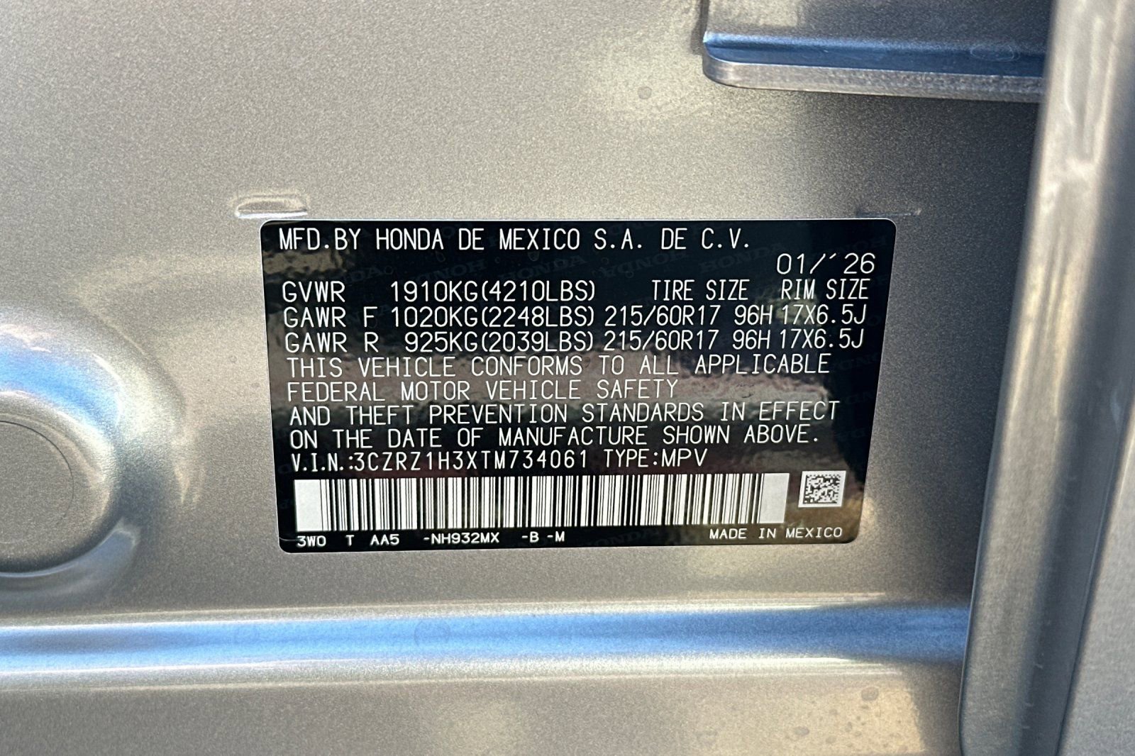 Certified 2026 Honda HR-V LX image 34