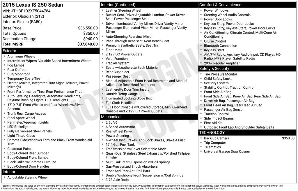 Used 2015 Lexus IS 250 250 image 6