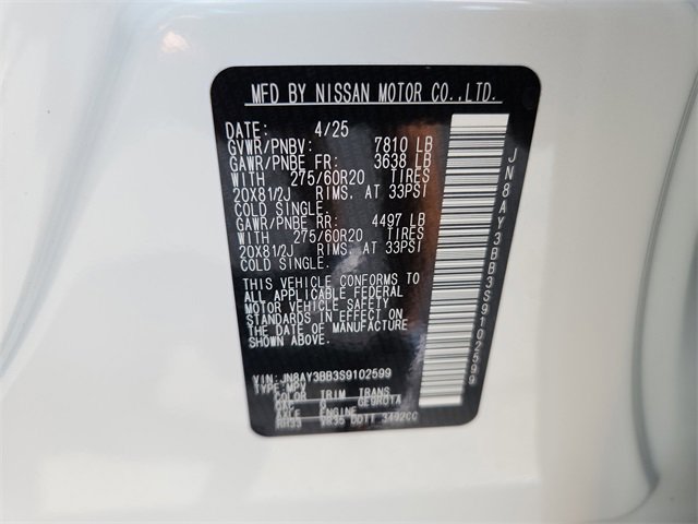 New 2025 Nissan Armada SL w/ Captain's Chari Seat Package image 10