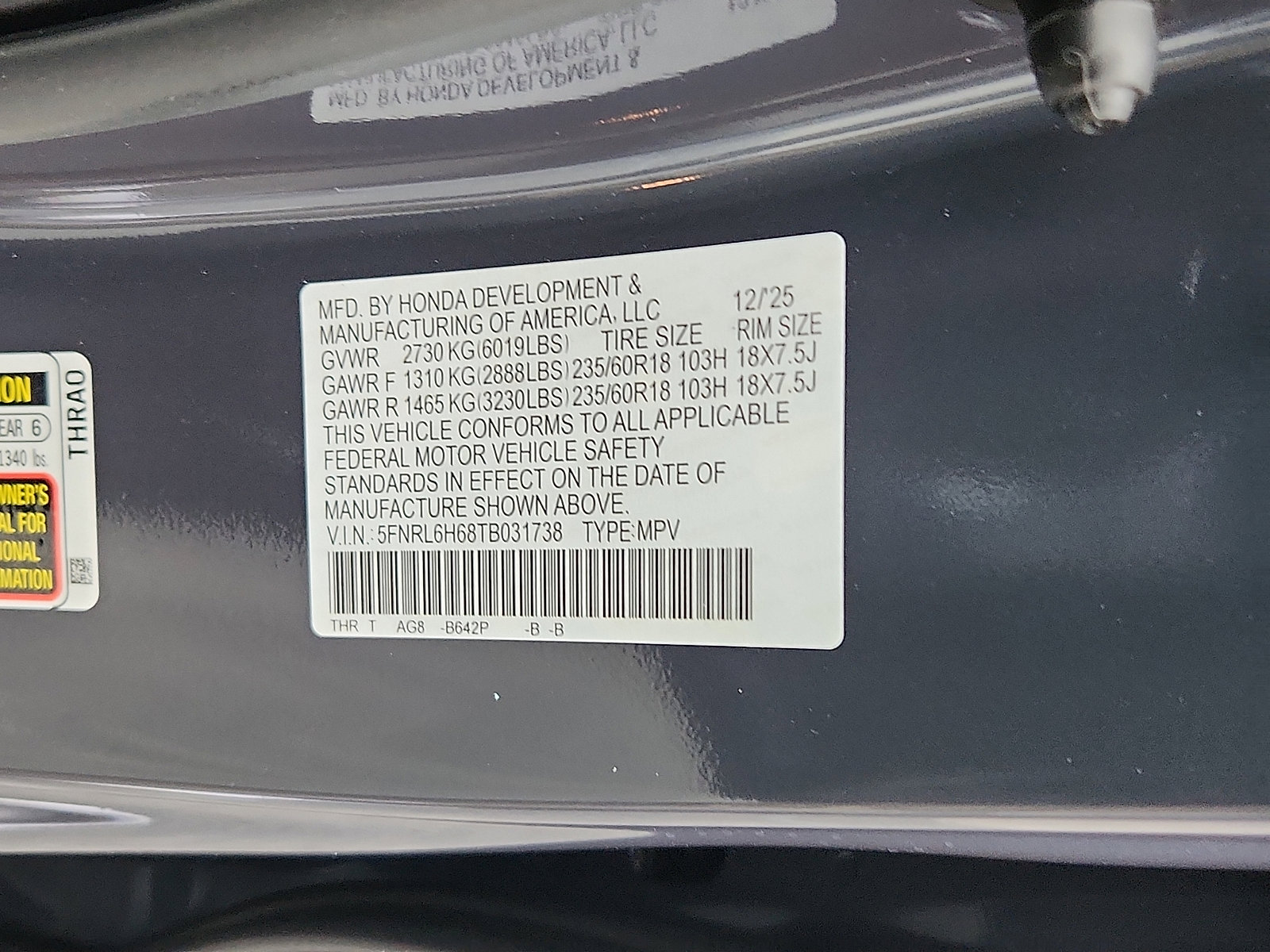 New 2026 Honda Odyssey EX-L image 17