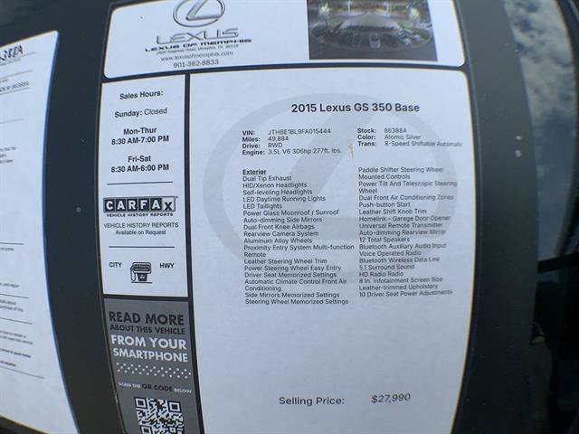 Used 2015 Lexus GS 350 w/ Premium Package RWD image 26