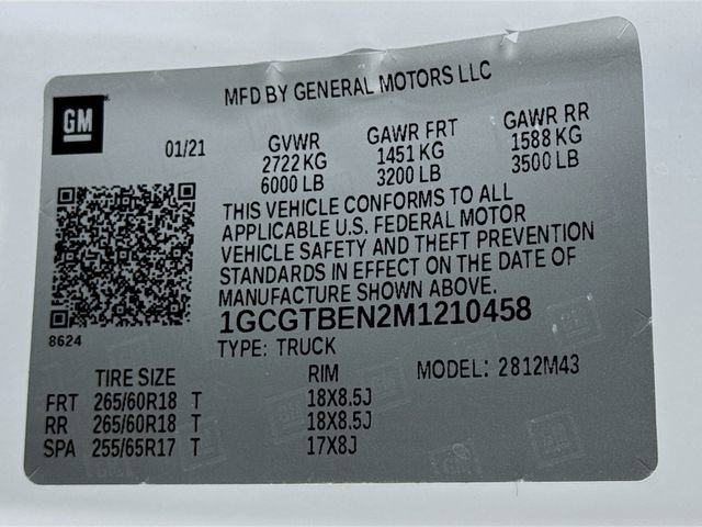 Used 2021 Chevrolet Colorado W/T w/ Custom Special Edition AWD/4WD image 16